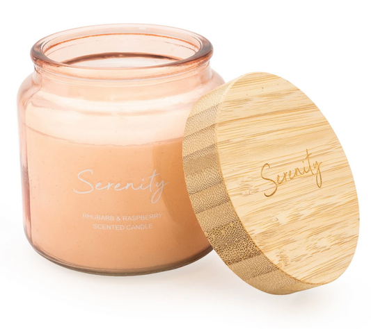 Pink Large Candle Rhubarb & Raspberry Scent