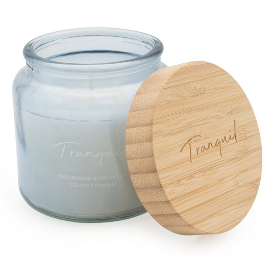 Blue Large Candle Woodsage & Seasalt Scent