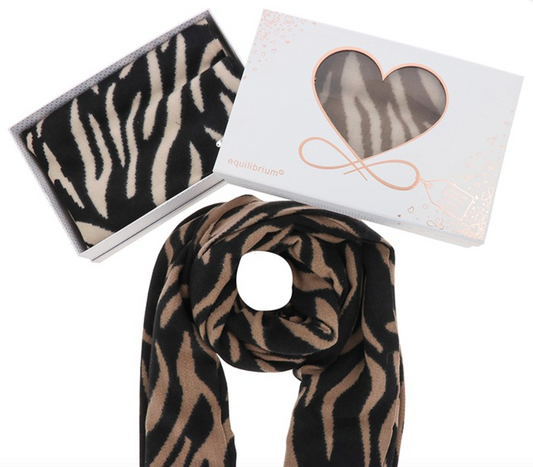 Zebra Look Cosy Boxed Scarf