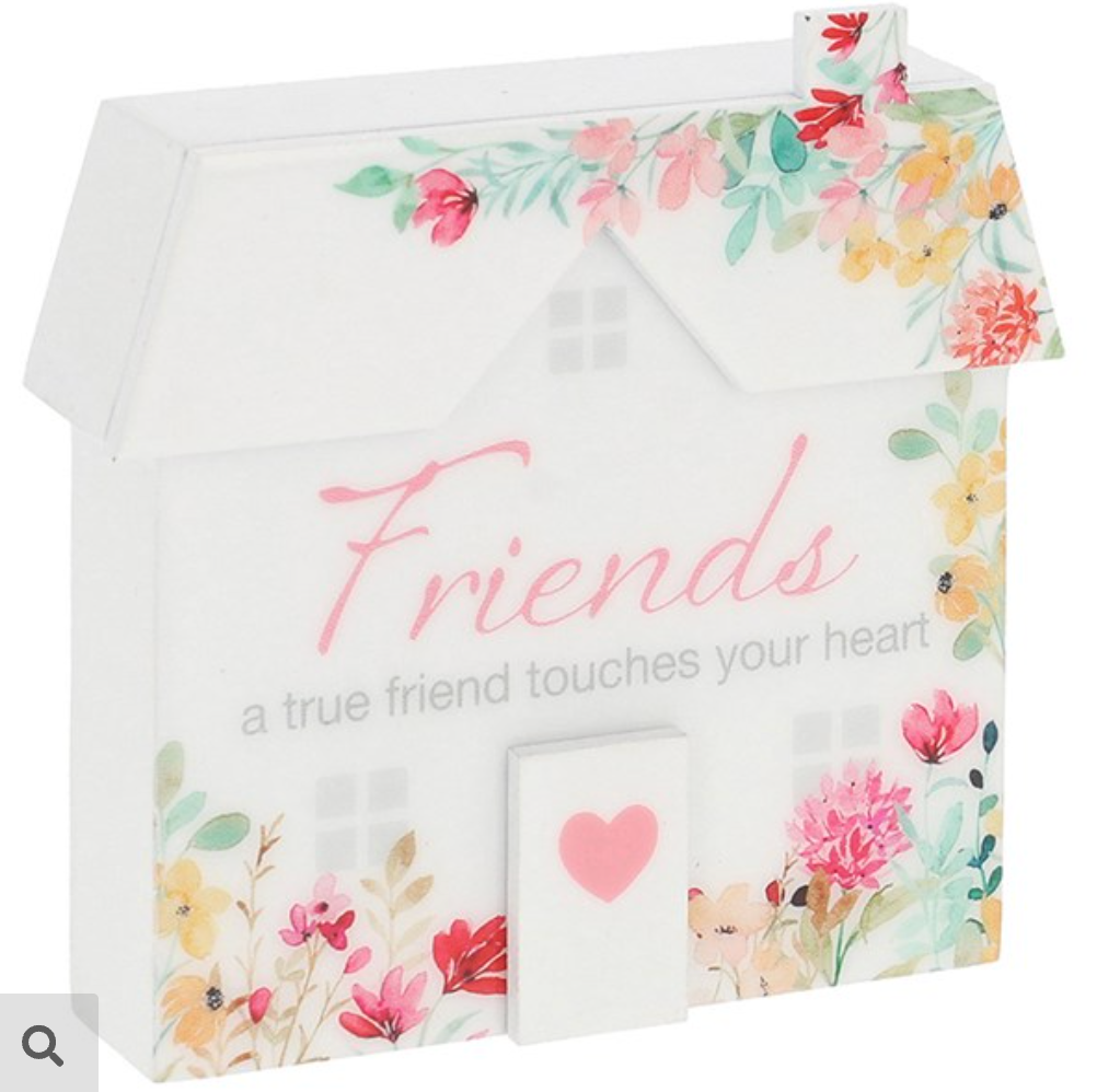Floral Words House Plaque Friends
