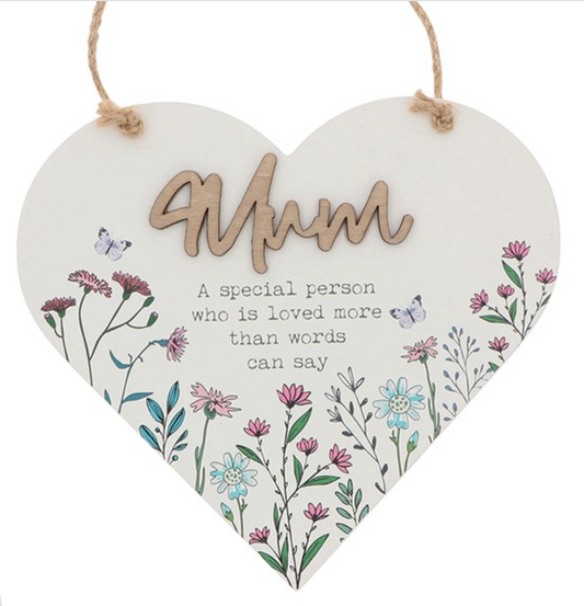 Mum A Special Person Who Is Loved Hanging Heart