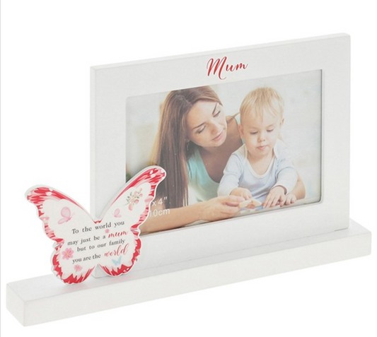 Mum To The World Butterfly Photo Frame 6X4