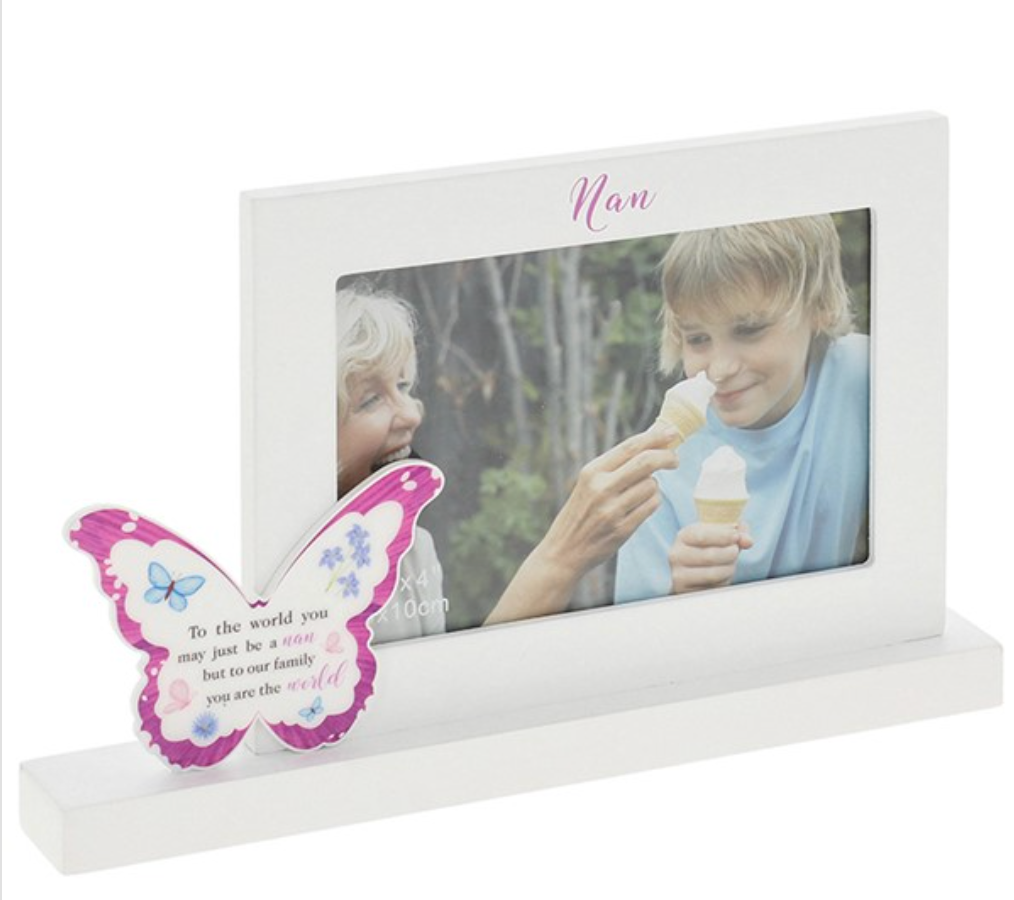 Nan To The World Butterfly Photo Frame 6x4