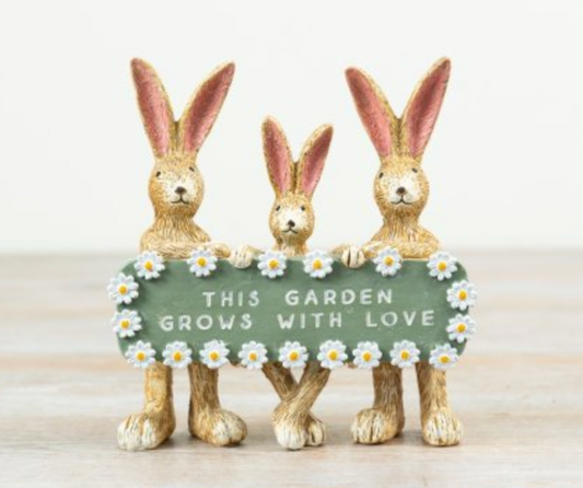 This Garden Grows with Love Rabbit Family 14cm