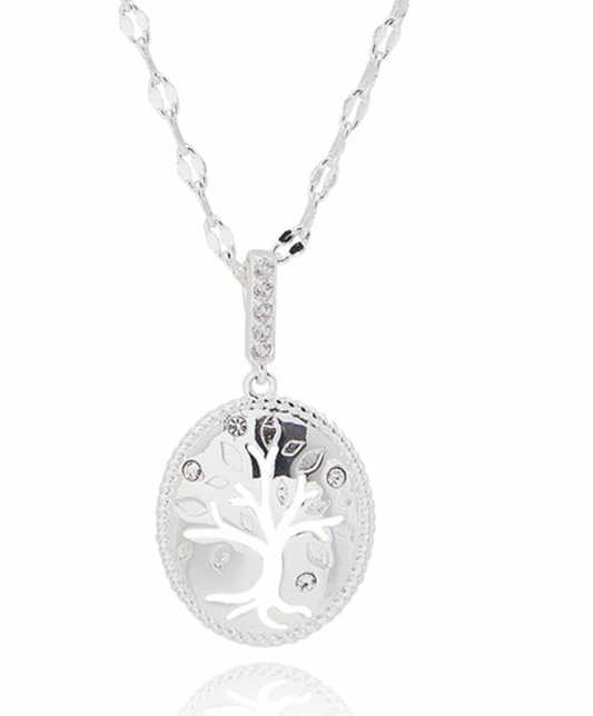 Tree of Life Silhouette Silver Plated Necklace