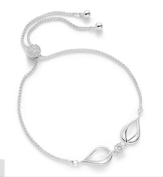 Twisted Bliss Reef Knot Silver Plated Bracelet
