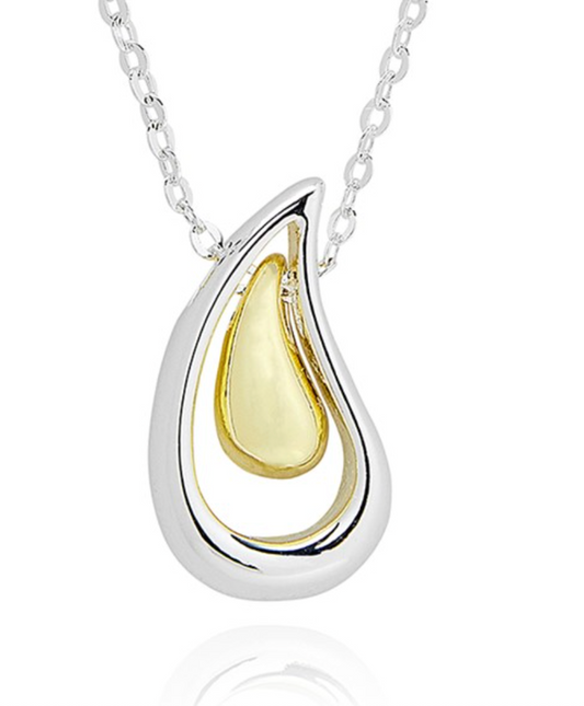 Raindrops Two Tone Droplet Necklace
