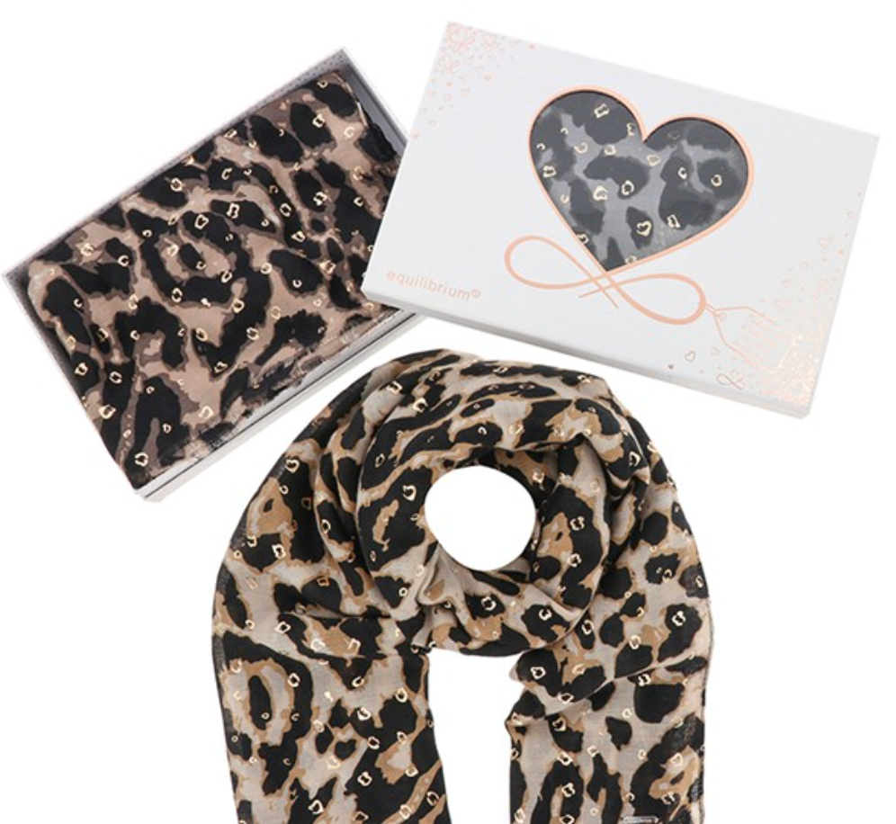 Animal Print Foiled Boxed Scarf