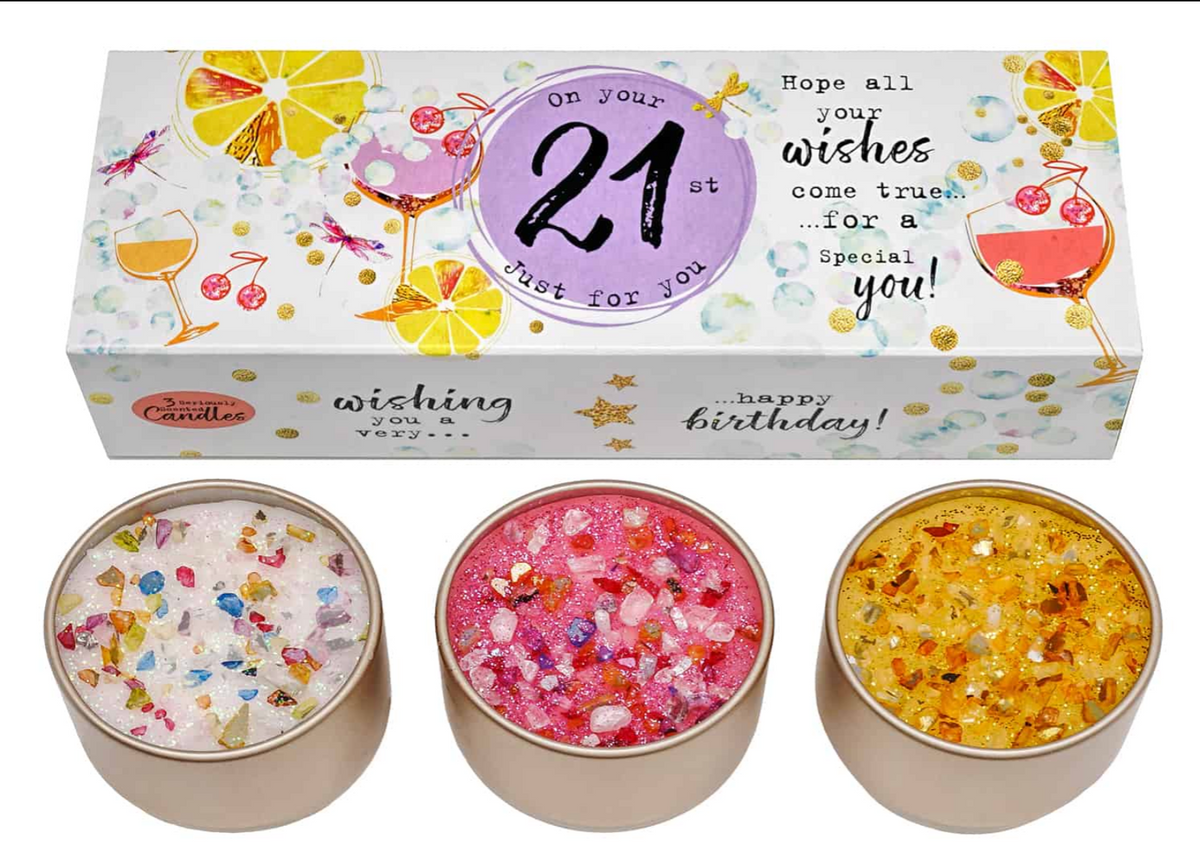 21st Birthday Set Of 3 Scented Candle