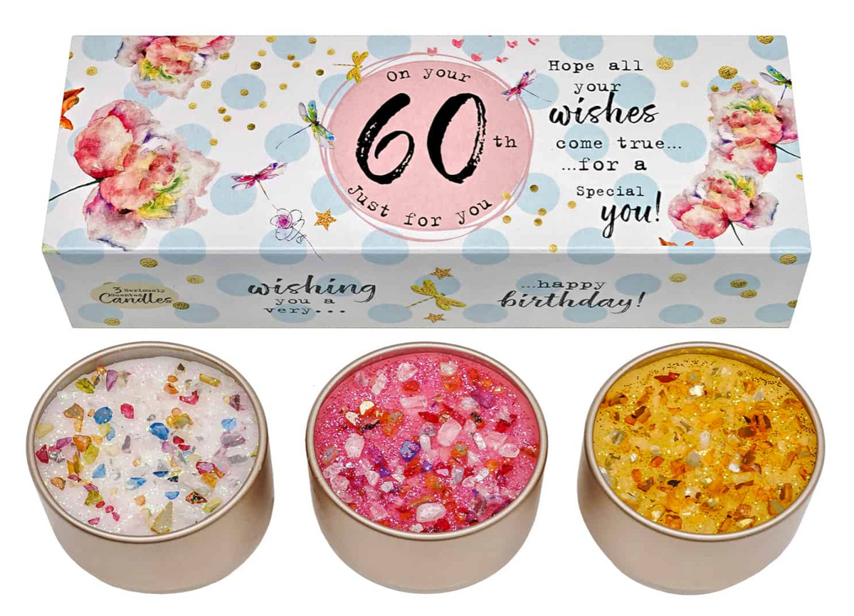 60TH Birthday Set Of 3 Scented Candles