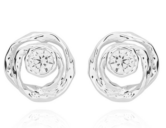 Pure Elegance Silver Plated Circles Earrings