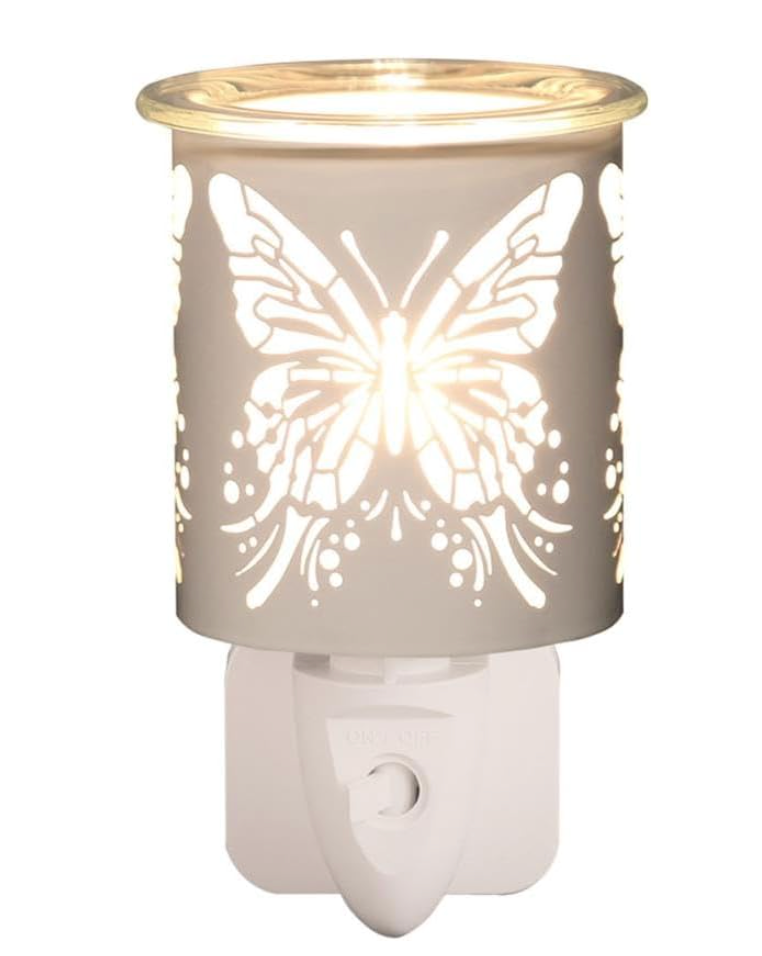 White & Gold Butterfly Plug In Wax Melt Warmer