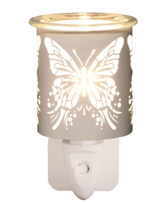 White & Gold Butterfly Plug In Wax Melt Warmer