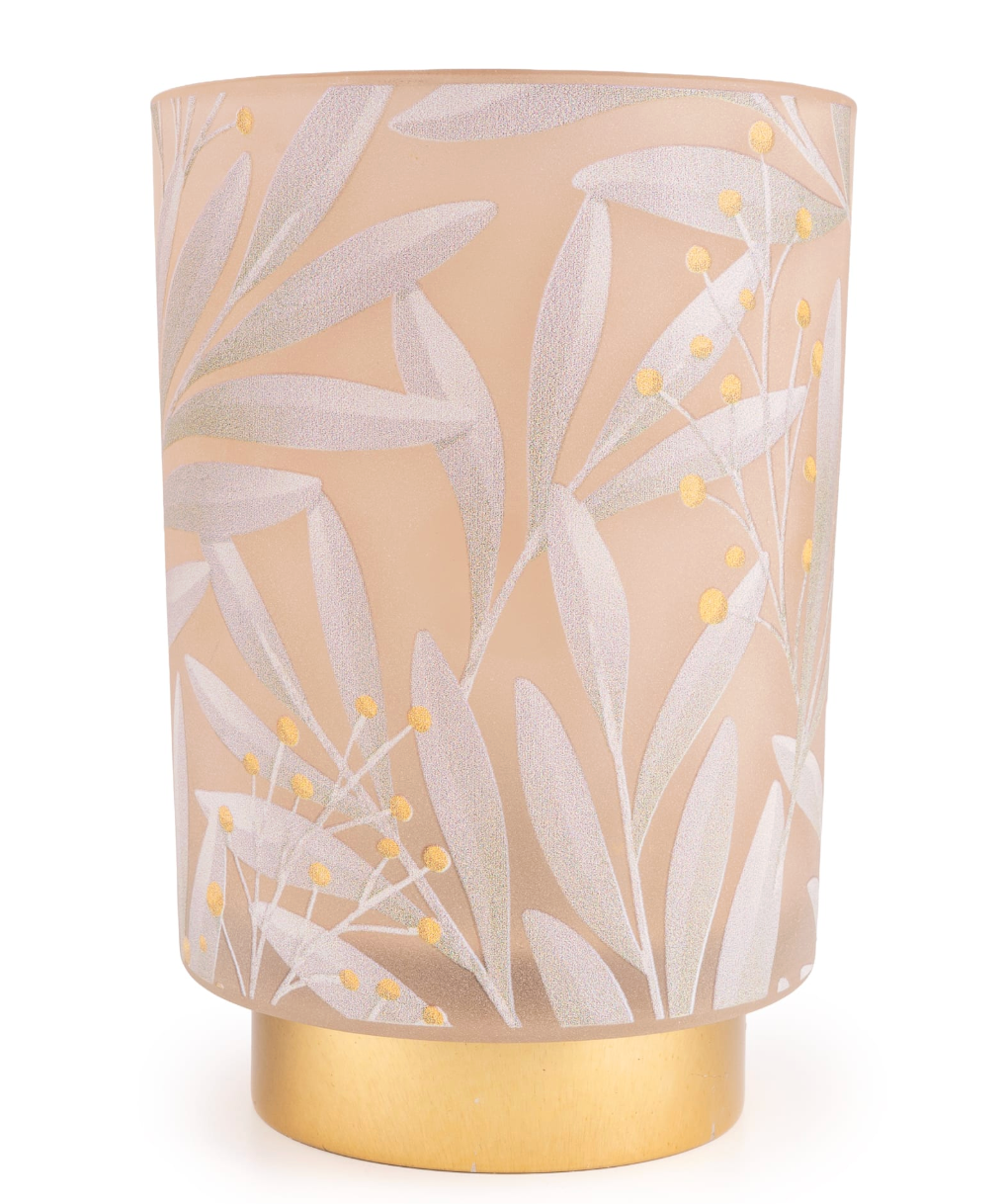 LED Glass Lantern – Cream and Gold