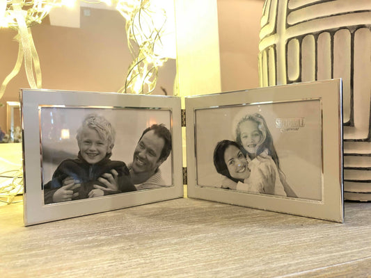 Plain White Silver Double Frame (4832531185735)
