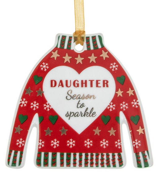 Xmas Jumper Hanging Decoration Daughter