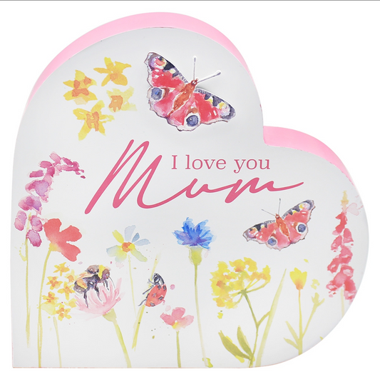 I Love You Mum Floral Heart
