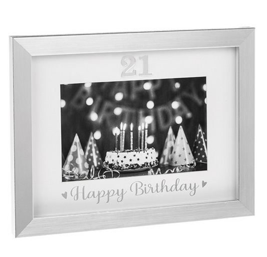Silver Event Frame 21st Birthday 6x4 (1823348752455)