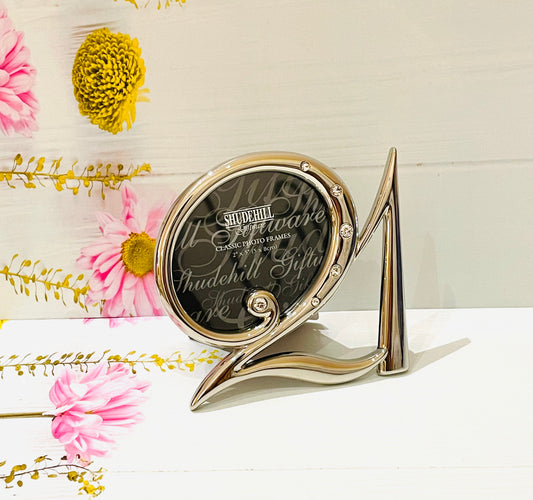 21st Silver Diamante Birthday Frame