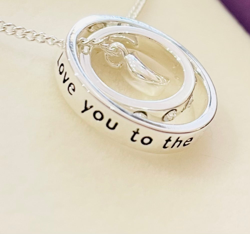 LOVE YOU TO MOON & BACK SILVER PLATED NECKLACE (6632870281287)