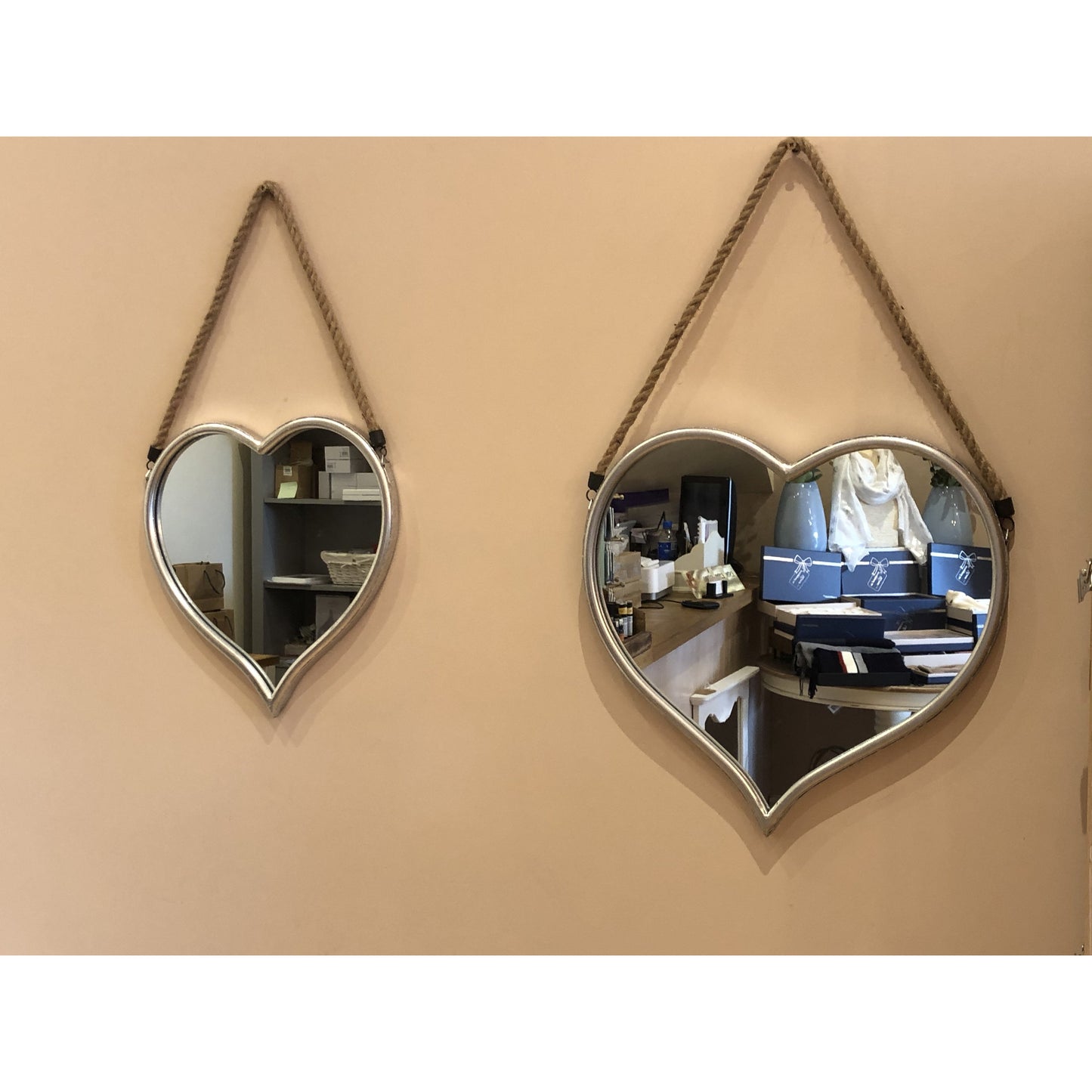 Heart Rope Mirror 2 Assorted Sizes (3570511151175)