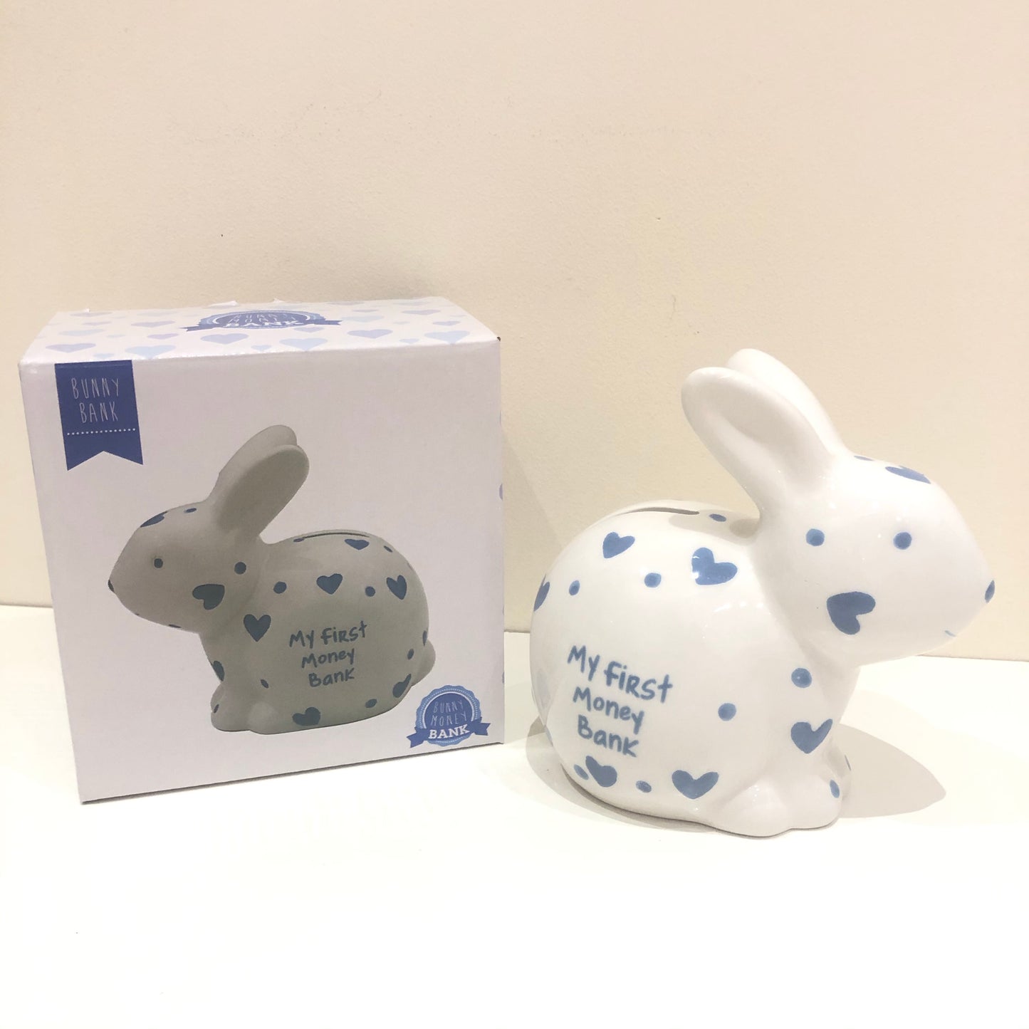 My First Bunny Money Box Blue Small (4835414442055)