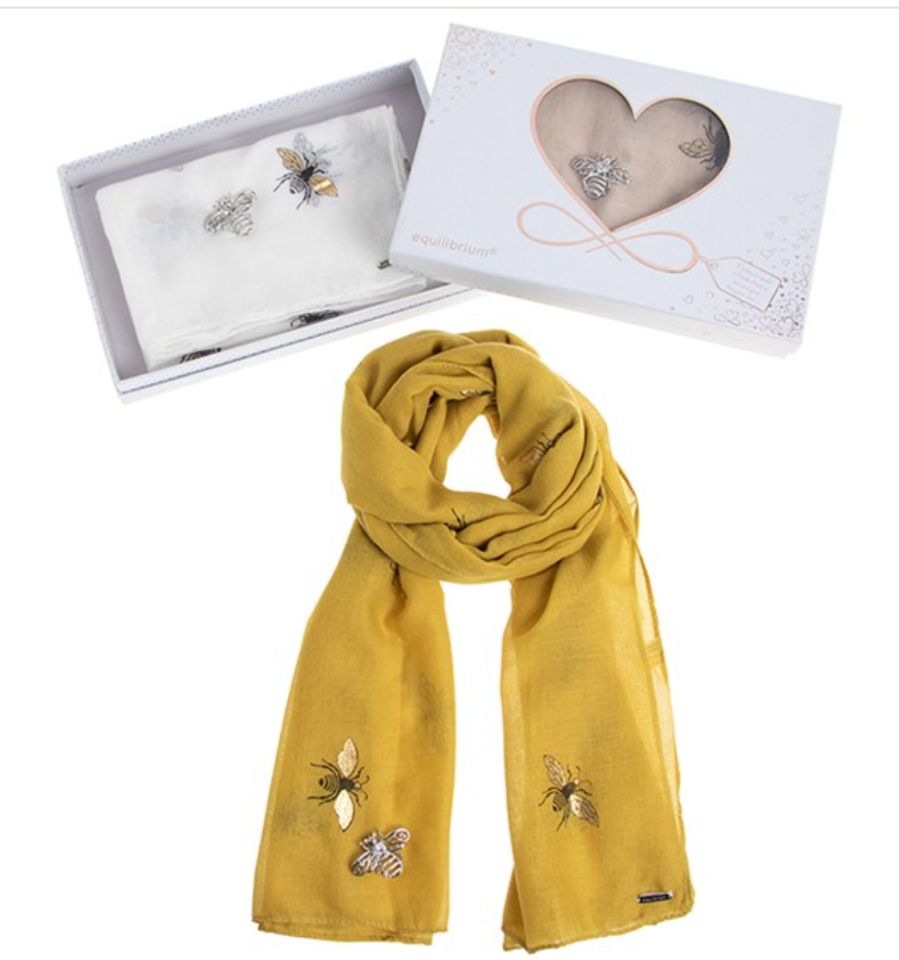 Bee Scarf With Brooch (6607520923719)