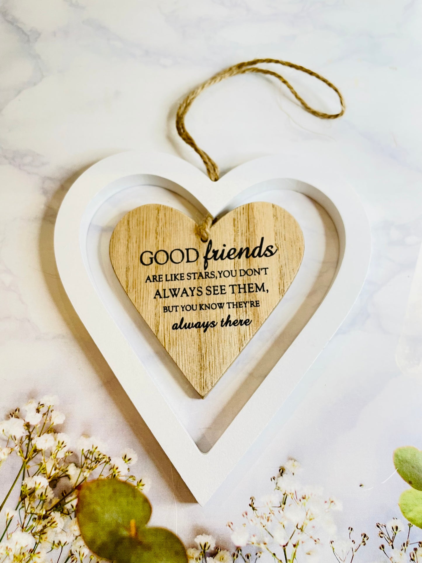 GOOD FRIENDS HANGING HEART DECORATION (4604748791879)
