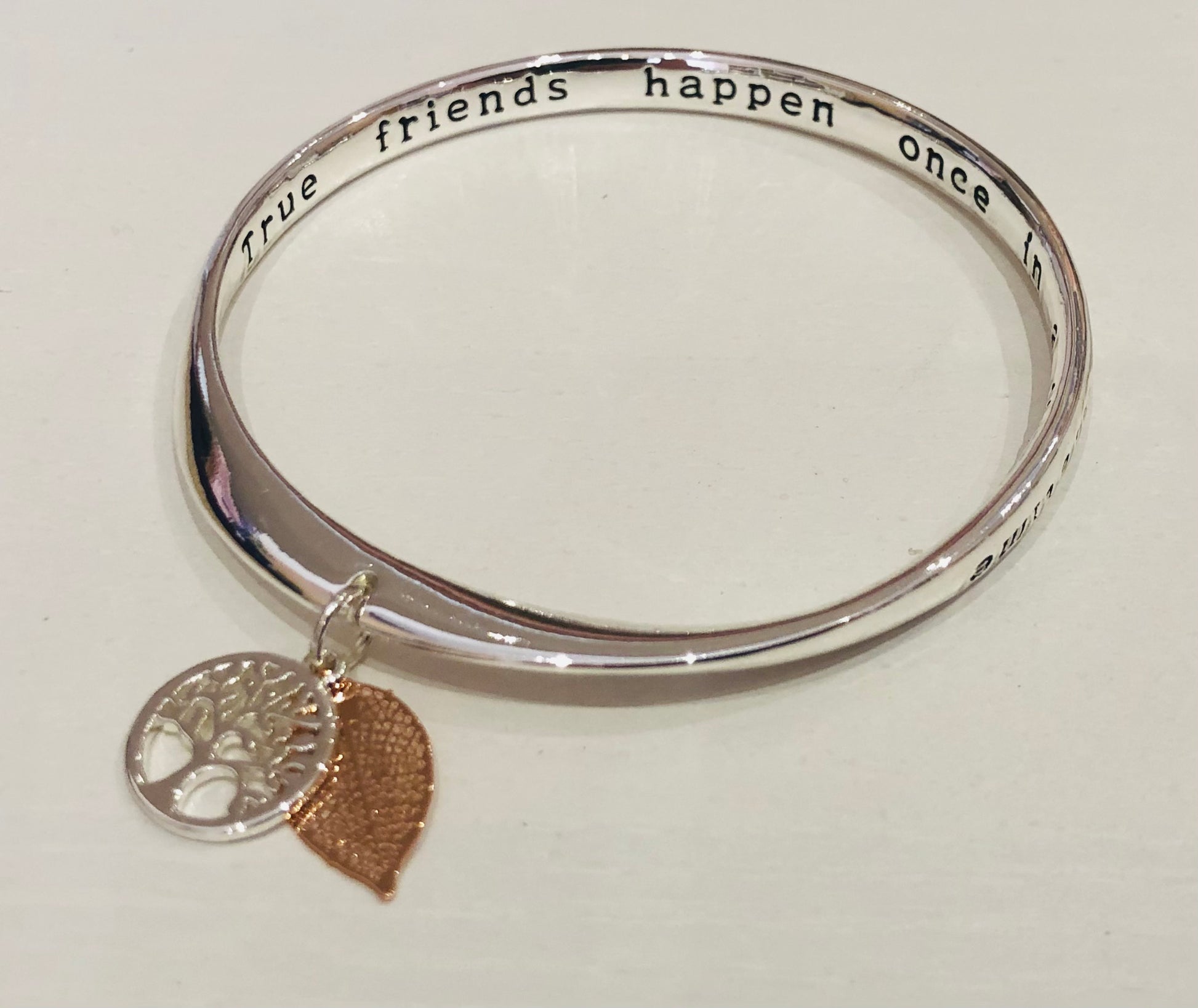 2 Tone Tree of Life Friendship Bangle (4923584970823)